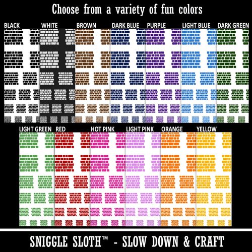 Rough Bricks Repeating Pattern Temporary Tattoo Water Resistant Fake Body Art Set Collection - Yellow (One Sheet)