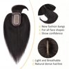Rich Choices 100% Human Hair Extensions Hair Toppers for Women Real Human Hair Clip In Hair Topper With Bangs For Women Women Hair Topper With Thinning Hair#1B Natural Black 12'' 38g