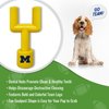 NCAA Michigan Wolverines Mega-Chew Hard Nylon Bacon-Flavored Dog Bone Football Goal-Post Chew Toy. Interactive, Tasty & Fun Dog Chew Toy. Indestructible, Strong, Tough & Durable Pet Chew Toys