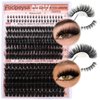 Focipeysa Eyelash Clusters 100D 200D Lashes Extensions with Bottom Lash Volume Lash Clusters 256pcs Individual Eyelash Extensions 12-18mm Mixed Eyelash Extensions DIY D Curl Lash Extension at Home