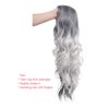 Beautyself Silver Grey Costume Wigs for Women Halloween Curly Long Wavy Fashion Cosplay Ombre Black Mix Gray Hair Wigs with Wig Cap