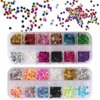 EBANKU Star Glitter Confetti, 24 Boxes Colorful Stars Holographic Sequins Laser Glitter Nail Art Flakes Nail Glitter 3D Manicure Decals Nail Decoration