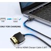 USB to HDMI Charging Cord Cable 1.6FT, USB 2.0 Male to HDMI Male Fast Charger Cable, Compatible with USB to HDMI Device Such AS HDTV, Computer, Blu-Ray Player, PS 2 3 4 5, Display or Projector, 0.5m