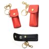 2pcs Clip- on Sleeve Key Chain Holder Leather Lip Balm Pouch Storage Bags Fashion Lipstick Case with Key Ring Portable for Women Girls Key Organizer Keychain