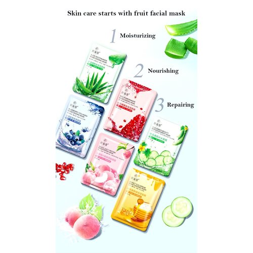 YEXIANYAN Korean Spa Treatment Facial Sheet Mask Set – 6 Pack Sheet Variety for All Skin Types, Hydrating, Acne-Fighting, and Lightly Scented