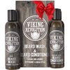 Viking Revolution Beard Wash & Beard Conditioner Set w/Argan & Jojoba Oils – Softens, Smooths & Strengthens Beard Growth - Natural Peppermint and Eucalyptus Scent - Beard Shampoo w/Beard Oil (5 oz)