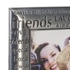 Malden International Designs Modern Pewter Metal Diecast Friends Expressions Picture Frame, 4x6, Silver