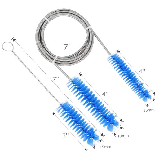 Brush Diameter 15mm 19mm -CPAP Tube Cleaning Brush-Suitable for Most CPAP Hose Type (Blue)