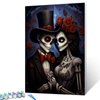 Couple Holding Hands DIY Paint by Numbers for Adults Beginners Day of the Dead Skeleton Couple Painting by Number on Canvas with Brushes and Acrylic Pigment Easy to Paint Without Frame 16 x 20inch