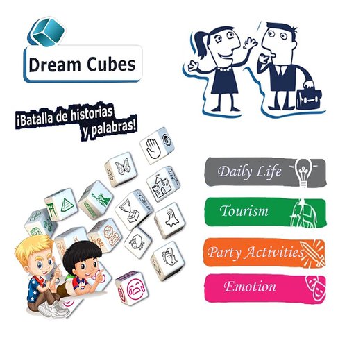Happy Story 18 Cubes Bundle Sets Roll Cubes - A Happy Trip and Challenge of Words and Stories, 4 Models dice 108 Images Unlimited Stories Combination Story Dice Game Set Imaginative Play for Kids