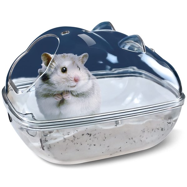 lazYYzal Hamster Bathtub,Hamster Bathroom,Small Animal Habitat Décor,Sand Bath Container Transparent Beds,Hamster Bed,Ice Bathtub,Sleep Pad Nest,Sand Bath Box for Cage Accessories（M）