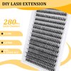 Aorbige Lash Extension Kit DIY 280pcs Individual Eyelash Extension Kit 0.07D 9-16MIX 30D 40D 60D 80D Cluster Lashes Kit Lash Extensions Super Thin & Soft Lashes Reusable (40D, D-0.07-9-16MIX)