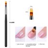 SILPECWEE 6Pcs Ombre Brush For Gel Nails Acrylic Nail Art Brush Fan Nail Brush Nail Gradient Pen Nail Sponges Pens Nail Art Tools For Salon&DIY
