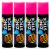 Sun Zapper Zinc Stick Mineral Sunscreen Pink SPF 50+ Water Resistant for Face & Body, Adults, Kids, 4-Pack Broad Spectrum Sun Block, Made in Australia