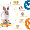 Dong Huang 20Pcs Bunny Chew Toys for Rabbit Pet Tooth Chew Toys, Organic Natural Loofah Chew Toys, Handmade Material Toys for Guinea Pig Hamster Rabbit Rat