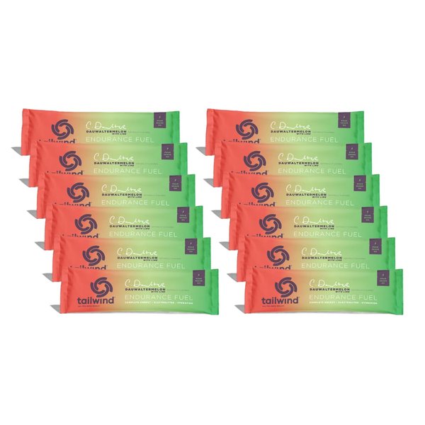 Tailwind Nutrition Endurance Fuel, Grab-and-Go Sports Drink Powder Mix with Electrolytes, Non-GMO, Free of Soy, Dairy, and Gluten, Vegan-Friendly, Dauwaltermelon, Pack of 12