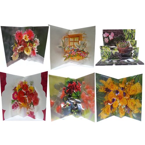 Assorted Deluxe Pop Up Birthday Greeting Cards 6 Styles 1 Each