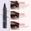 2025 New Magic Eyebrow Pencil, 3D Waterproof Microblading Eyebrow Pencil Contouring Pen for Perfect Brows, Get Natural, Fine Strokes with the 4-Tip Precise Brow Pen (A1 - Black)