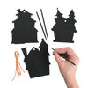 Halloween Magic Scratch Crafts for Kids and Adults - DIY Halloween Decorations - Haunted House Arts and Crafts Ornaments - Includes 24 Haunted House Ornaments, 24 Scratch Sticks, 24 Satin Cord Ribbons