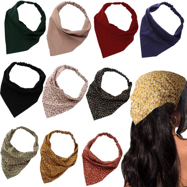 Jaciya Hair Scarfs Head Bandanas for Women Fashion Floral Triangle Head Scarf Hair Accessories