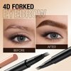 Magic Eyebrow Pencil 4-Tip, 3D Waterproof Sweat-proof Microblading Eyebrow Pencil Contouring Pen with 4 Fork, Long Lasting Eyebrow Microblade Eyebrow Pencil (Light Brown)