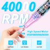 Nail Drill Professional 40000RPM for Acrylic Nails, Nail Drill Portable Electric Nail Drill for Nail Manicure, Nail Drill Rechargeable High Capacity for Salon and Home Use (Pink-Blue)