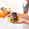 N9R 60pcs Gold Plastic Dessert Plates with Mini Forks, Include 30pcs Disposable Dessert Plates 7 inch, 30pcs Gold Appetizer Forks 3.94 inch, Premium and Comfortable for Wedding Birthday Party