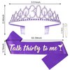 Purple 30th Birthday Sash and Tiara for Women, 30th Birthday Decorations Women, 30th Birthday Sash and Crown Set, 30th Birthday Gifts for Women, Happy 30th Birthday Party Supplies