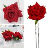 Rose Flower Hair Clips, 4PCS Small Red Rose Hair Clip, Bridal Hair Pins Flower for Women Wedding Halloween Party(Red)