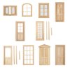 Dollhouse Doors, Wooden Miniature Dollhouse Furniture Door Frame for Dolls Houses Decoration-1: 12 Scale