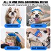 Kwispel 2 Pcs Dog Grooming Brush, Pet Shampoo Brush Dog Bath Grooming Shedding Brush Soothing Massage Rubber Comb with Adjustable Strap for Short Long Haired Dogs and Cats
