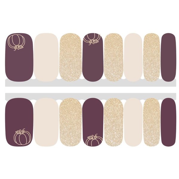 Sporty Nails Plum Pumpkin Nail Stickers | Nail Stickers for Nail Art | Halloween Nails | Nail Wraps | Fall Nail Stickers | Fall Nails | Nail Stickers for Women | Nail Wraps for Short Nails
