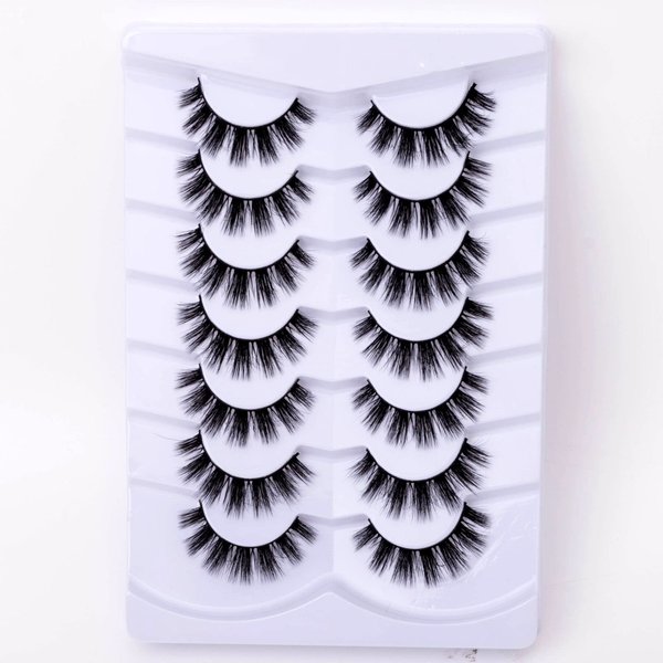 SQYlashes Cat Eye Natural Lashes Wispy False Eyelashes Short Fluffy Fake Lashes - 7 Pairs, ZG81