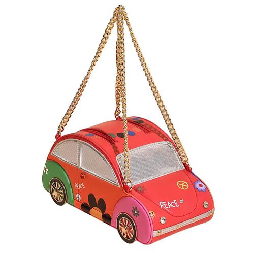 Lyuxhetaokdiq Women Fun Weird Shaped Crossbody Shoulder Bag handbag PU Leather Unique Novelty Shaped Purse(Red Car)
