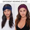 Wecoe Headbands for Women, 6pcs Fashion Knotted Headbands Wide Elastic Thick Turban Headbands for Wigs African Hair Head Wrap Sweat Headbands Workout Hair Bands Gym Hair Accessories For Women(Set D)