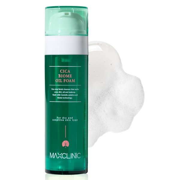 MAXCLINIC [K-Beauty] Cica Biome Cleansing Oil to Foam | Daily Face Wash Oil Based Cleanser to Foam | Korean Oil Foaming Face Cleanser | Hydrating Facial Cleanser for Dry Sensitive Skin (3.72 fl oz)