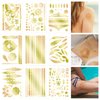 9pcs Gold Temporary Tattoos, 8.3x5.8in Tattoo Stickers Metallic Butterfly Star Moon Feather Waterproof Tattoos Stickers for Women Girls Parties Festivals Makeup Cosplay Accessories (Style B)