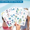 CHARLENT 100 Glitter Styles Mermaid Temporary Tattoos for Girls - 6 Sheets Glitter Mermaid Tattoos for Girls Mermaid Birthday Party Favors Goodie Bag Fillers