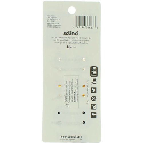 Scunci No-Slip Grip Mini Octopus Jaw Clips 6 ea (Pack of 4)