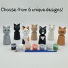 Ink and Trinket Kids DIY Cat Peg Doll Painting Kit, Craft Kit Includes 4 Peg Doll Animals with 6 Unique Cat Designs to Choose From, Gift for Cat Lovers, Boys, and Girls