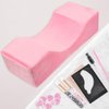 Eyelash Extension Neck Pillow Beauty Salon - Memory Foam Neck Pillow for Lash Extension Grafting Eyelash Curve Pillow with Makeup Pocket to Protect Neck (Pink)