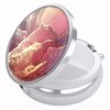 Nipichsha Pill Box, Small Pill Case for Purse & Pocket, Cute Medicine Organizer Travel Pillbox, Portable Pill Container Holder to Hold Vitamins, Medication, Fish Oil and Supplements, Red Marble