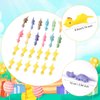 XIHIRCD 24pcs Finger Shooting Toys, Soft Rubber Finger Chicken Funny Mini Flying Dinosaur Toys Cute Animal Finger Toys for Boys Girls Gift Party Favors (Yellow Chick + Colorful Dinosaur)