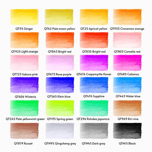 TOSHARE Watercolor Pens Set, 24-Color Dual Tip Paint Markers, Water-Based Coloring Markers with 1 Aquapen, 1 Colorless Blender, and 12-Page Pad, Art Supplies for Artists & Beginners