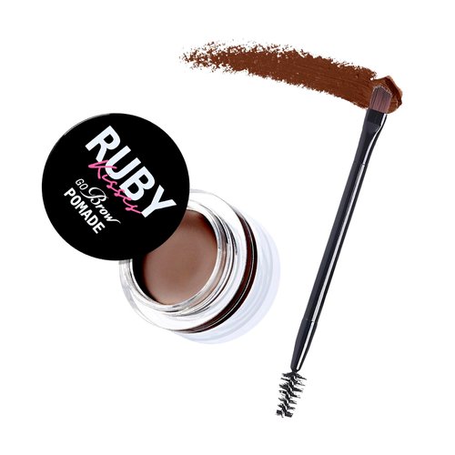 Ruby Kisses Go Brow Pomade for Water-resistant Long-lasting Smudge-proof Eyebrows (Medium Brown)