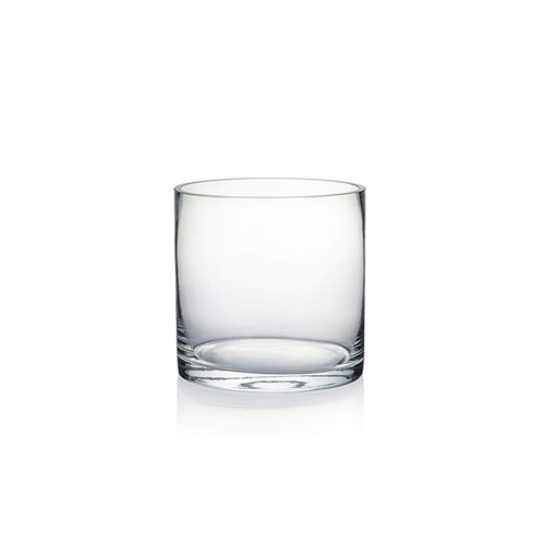 WGV Cylinder Glass Vase, Diameter 5", Height 5", Clear Glass Floral Planter Container, Floating Candle Holder for Wedding Party Event Home Office Decor, 1 Piece