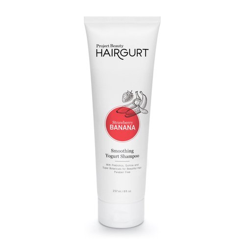 Hairgurt Smoothing Yogurt Hair Shampoo - Strawberry Banana - Natural Hair Care, Hair Products, Smoothes Dry, Damaged, Frizzy & Color-Treated Hair, 8 oz (Smoothing Yogurt Hair Shampoo)