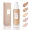 AVVA VISION Liquid Foundation Makeup Natural True Skin Tone Full Coverage Concealer Flawless Complexion Blendable Longwear, 104, 1 fl. oz.