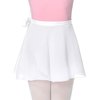 Durio Ballet Wrap Skirt Pull-on Ballet Skirts for Girls Ballet Skirt Toddler Ballerina Dance Skirt Ballet Clothes H White Small