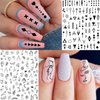 Bilizar 6 Sheets Self-Adhesive Snake Heart Moon Star Nail Art Sticker Decals, Abstract Lady Face Nail Stickers for Women DIY Manicure Decorations, Geometric Triangle Arrow Nail Decals Accessories Tip